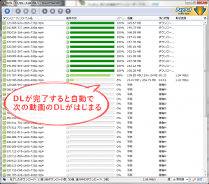 予約した動画がリストに表示され順次保存される